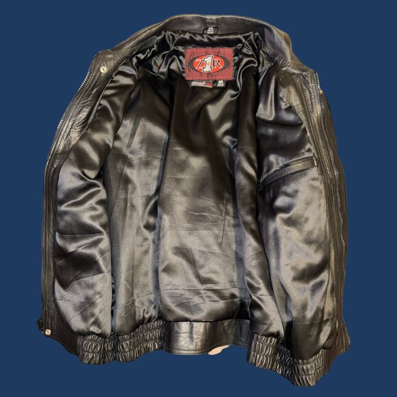 Z1R Leather Jacket Men’s 56 Black Motorcycle Biker 3M Thinsulate Lined - Picture 2 of 4